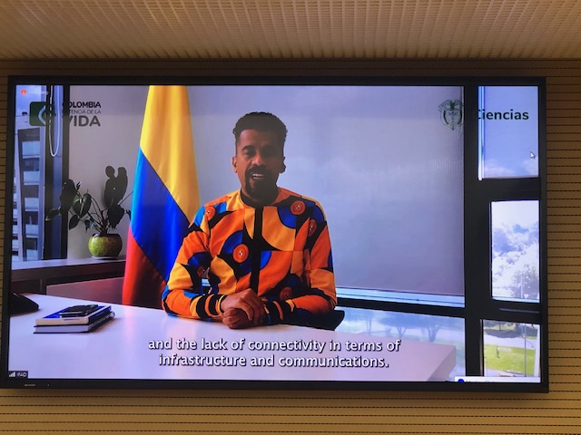 Intervención desde Colombia del Viceministro de Talento y Apropiación Social del Conocimiento de Colombia, señor Yoseth Ariza Araújo