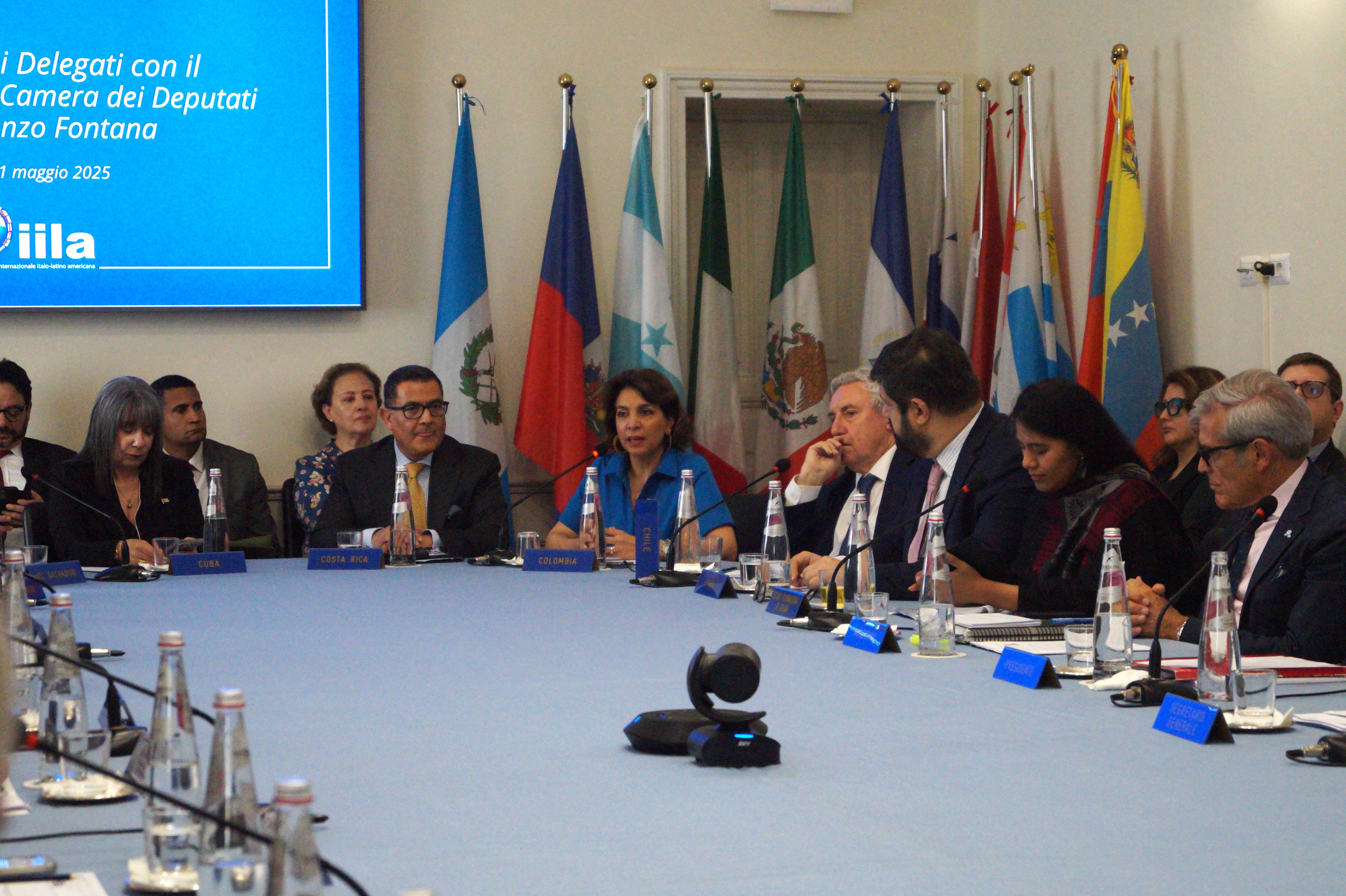 Embajadora Ligia Margarita Quessep participa en el encuentro de los delgados de IILA con el Presidente de la Cámara de Diputados de Italia, Lorenzo Fontana