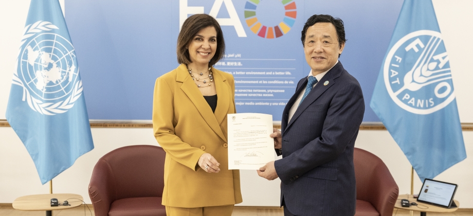 Embajadora de Colombia ante la República Italiana, Ligia Margarita Quessep Bitar, presentó su acreditación como Representante Permanente ante la FAO