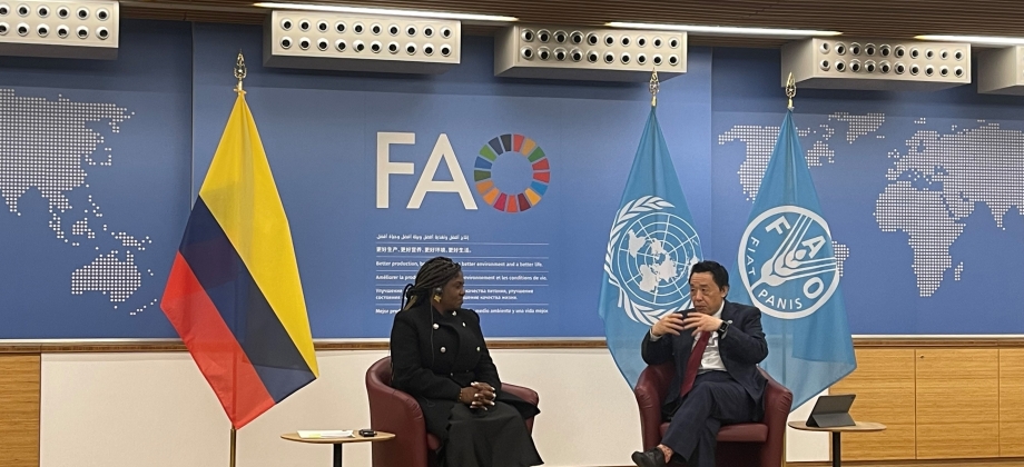 La Vicepresidenta de la República, Francia Elena Márquez Mina, sostuvo un encuentro con el Dr. Qu Dongyu, Director General de la Organización de las Naciones Unidas para la Alimentación y la Agricultura - FAO