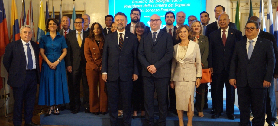 Embajadora Ligia Margarita Quessep participa en el encuentro de los delgados de IILA con el Presidente de la Cámara de Diputados de Italia, Lorenzo Fontana