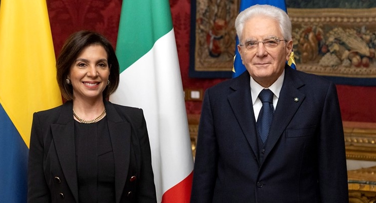 La Embajadora Ligia Margarita Quessep Bitar presentó cartas credenciales ante el Presidente de la República Italiana, Sergio Mattarella